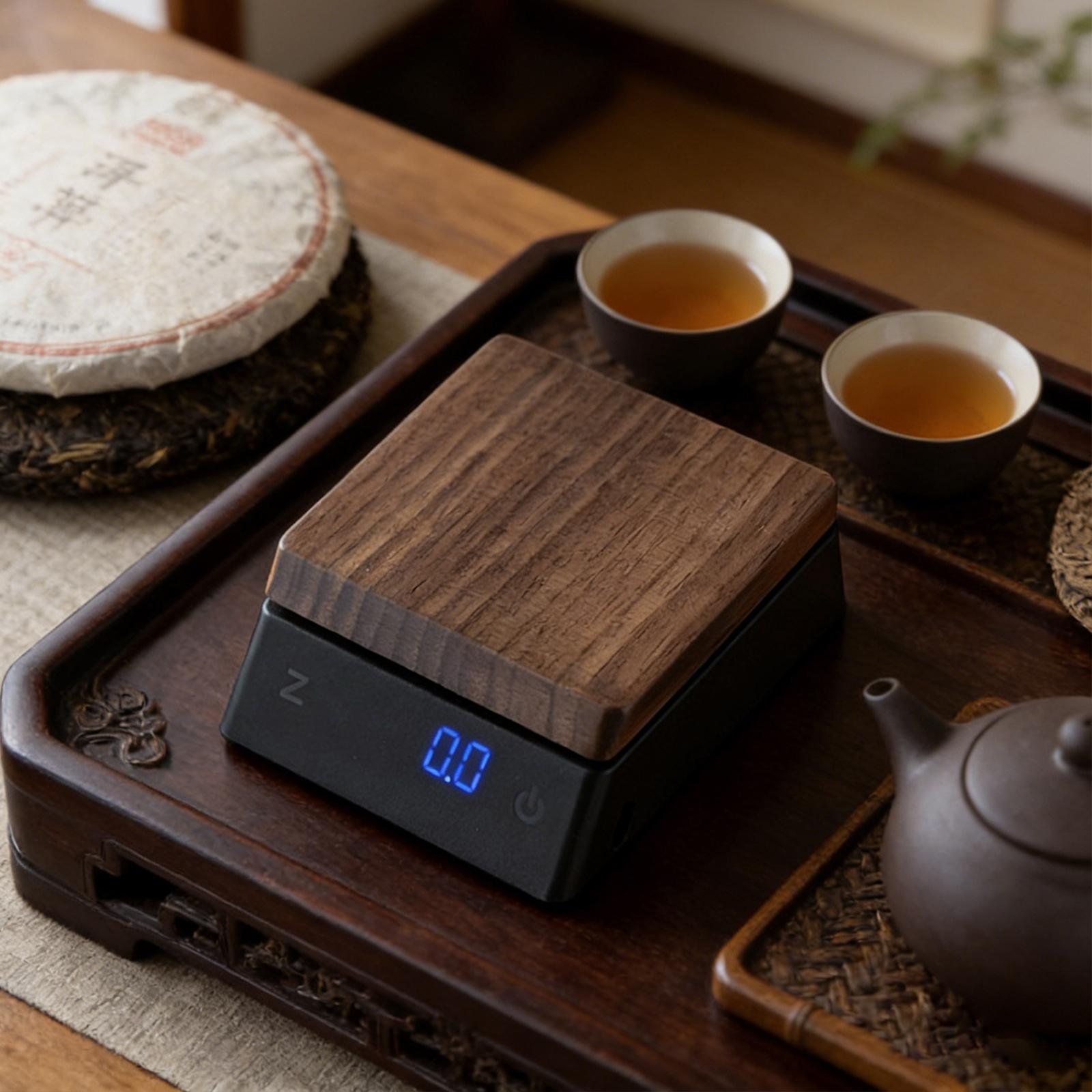 

Wooden Electronic Coffee Scale Compact Durable Digital Kitchen Scale for Coffee and Tea Accessories чорний