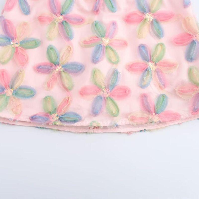 Jnleaog Autumn New Women's Clothing Fashion Style Stylish Fashion All-Match Heavy Industry Color Three-Dimensional Flower Skirt