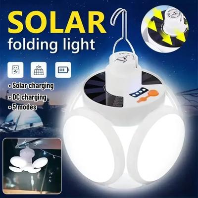 Luce LED da Calcio ad Energia Solare Ricaricabile e a Risparmio Energetico Telecomando Portatile Lanterna da Campeggio Illuminazione Esterna