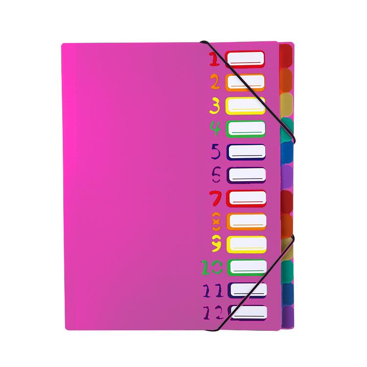 A4 Rainbow Loose-Leaf Binder Folder for Test Paper and Contract Storage