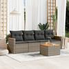 Vidaxl 5-Cz. Set da Giardino, Cuscini, Rattan PE Grigio