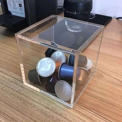 Acryl-Kapsel-Kaffee-Aufbewahrungsbox-Halter, transparentes staubdichtes Gehäuse mit Deckel