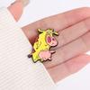 Cartoon Manga Enamel Pins Custom Cute Rooster Cow Brooches Lapel Badges Animal Jewelry Gift for Kids Friends