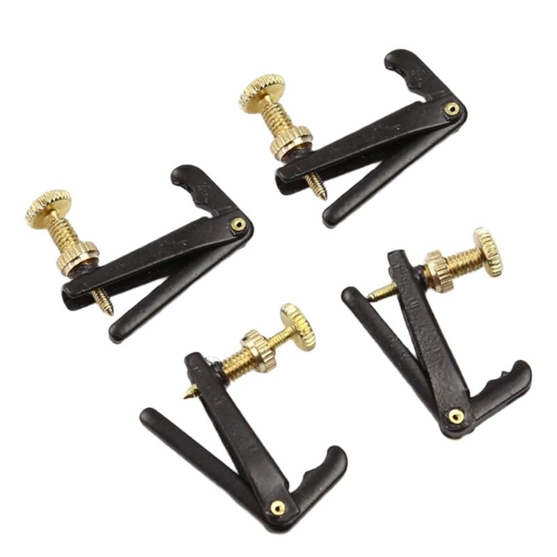 Set of 4 High Precisions Metal Violin Fine Tuner Traditional Design String Adjuster for 3/4 4/4 1/4 1/2 Size Instruments