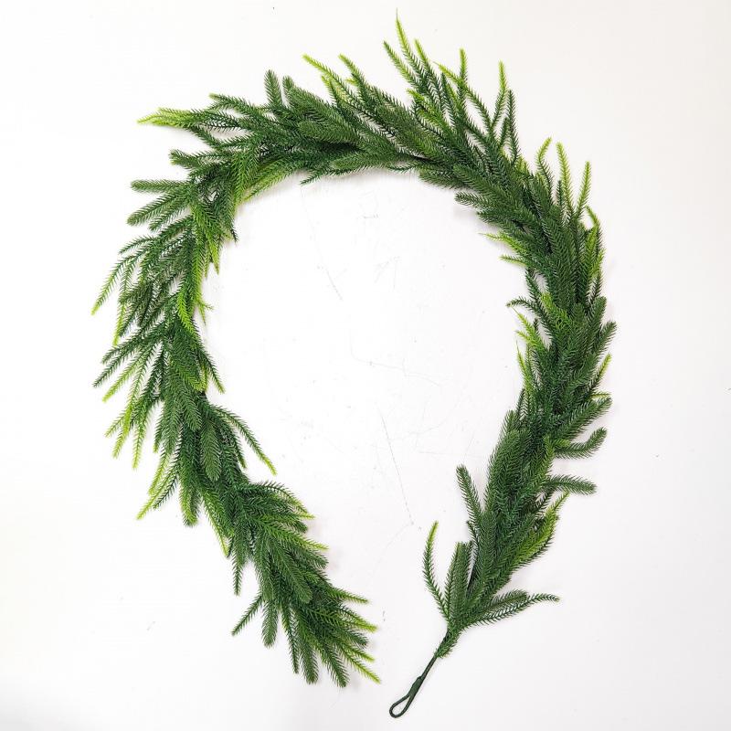 Artificial Christmas Wreath: Soft PE Pine Needles & Cypress with Norfolk Pine Greenery