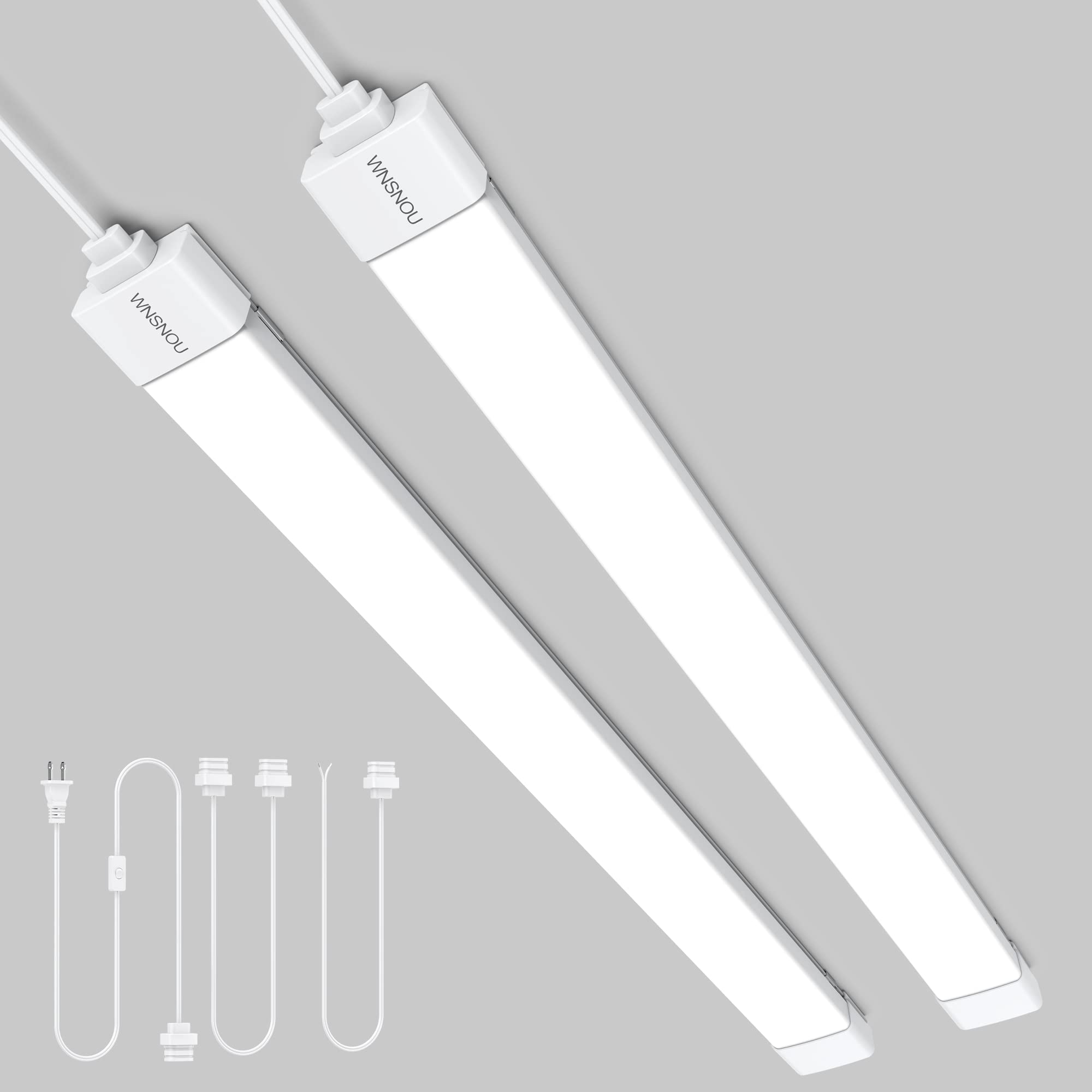 

WNSNOU 40W Fluorescent Light, Straight Tube, Weatherproof, No Installation Required, Convenient Plug-in, Integrated LED Base Light Fixture, LED Lamp