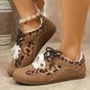 Retro Leopard Print German Training Shoes 2025 New Comfortable Flat Heel Lace-up Women Shoes Fashion Versatile Casual Sneakers