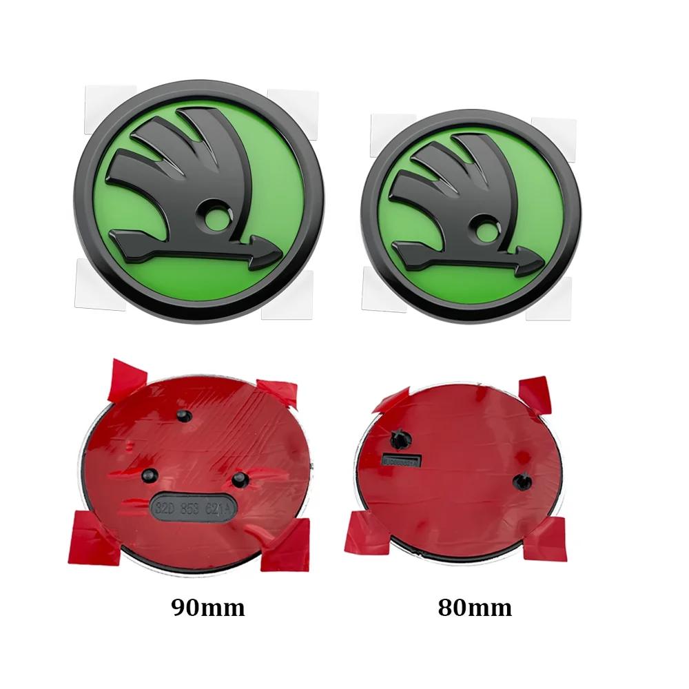 80mm 90mm ABS Auto Front Heck Emblem Aufkleber Styling für Skoda Octavia 2 3 Fabia Kamiq Kapoq Kodiaq Rapid Superb Yeti etc.
