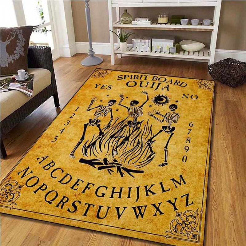 

Spiritual Ouija Board Skeleton Dance Rug - Mystical Home Decor for Occult Fans, Vintage Design with Alphabet and Numbers 50x80cm
