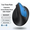 Ergonomic Tri-Mode Silent Vertical Mouse with 2.4G Wireless & Charging Capability