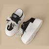 Comemore Summer New Heightening Sneakers Baotou Half Slippers Outside Wear Thick Bottom Leisure Lace Lace Up Board Shoes