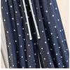 2026 Summer Cotton Linen Polka Dot Trousers Women's Loose Wide Leg Versatile Nine Point Harem Pants Korean Version Lantern Pants