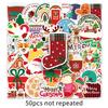 50 Christmas Doodle Stickers Personalized Cartoon Cute Holiday Decoration Mobile Phone Case Water Cup Creative Stickers