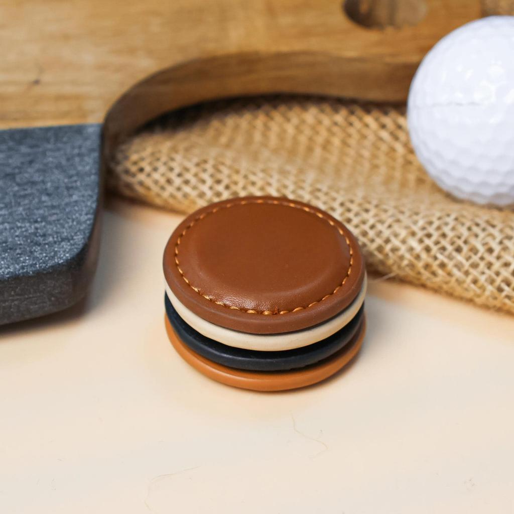 1Pc Golf Practice Equipment Course Markers, Leather Magnetic Golf Markers, Holiday Gift