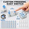 30 Stück Tastatur-Klicker für 3D-Drucke Knackige Klicks Mechanische Tastenschalter 3D-gedruckter Klicker Fidget Zusätzliche 10 Stück Schlüsselanhänger
