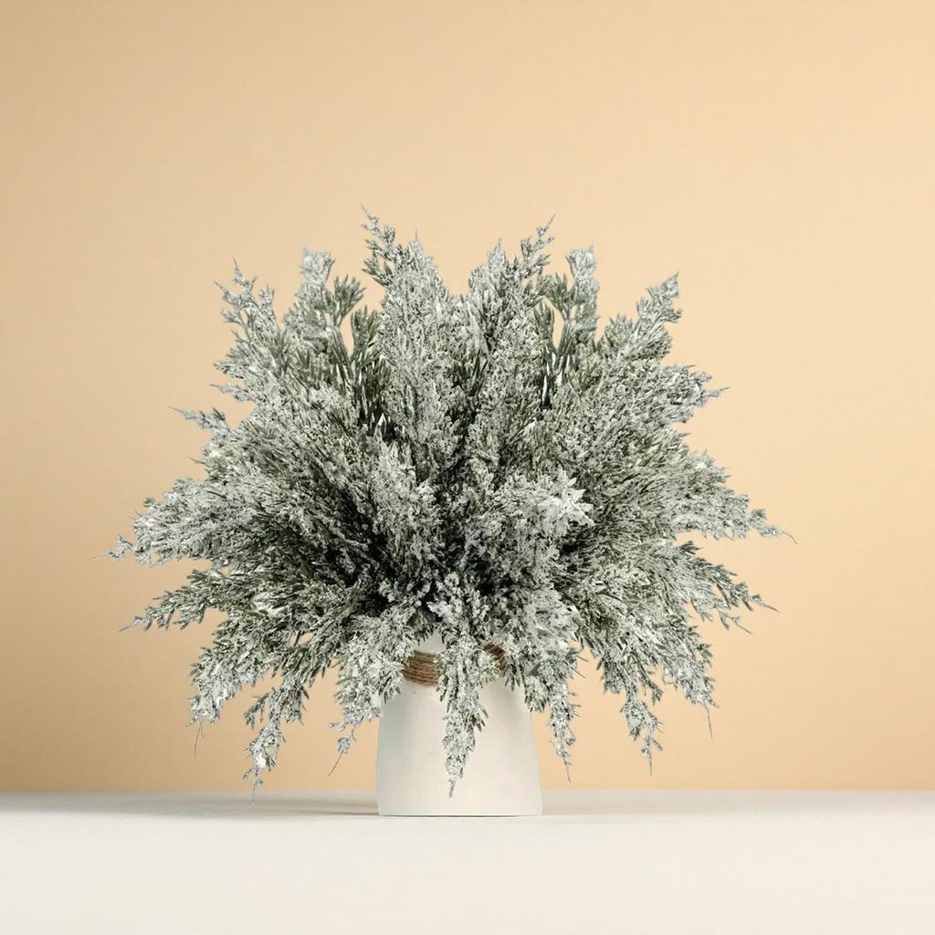 10PC/Christmas Simulation Snowflake  Needle Branch Feel Material Table Ornaments Home Decoration Christmas Tree Plug-in