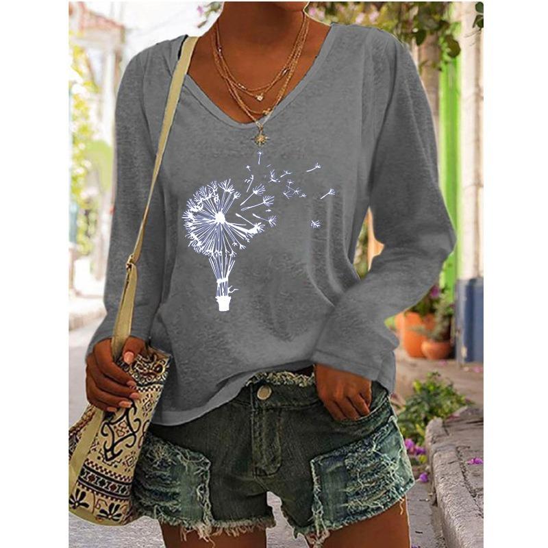 BITCED Women's Fashion Casual Long Sleeve V-Neck  Blouses & Shirts