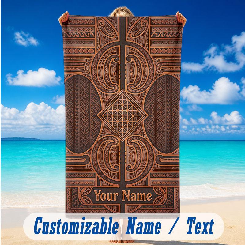 Decorative Artwork Theme Beach Towel Personalized Custom Name & Text Soft Quick Dry Beach Towel for Swimming Travel