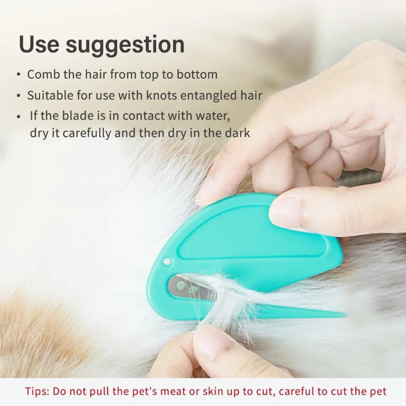 Multicolor Pet Knot Cutter Hair Remover Stainless Steel Painless Safe Grooming Brush for Dogs Cats Effective Shedding Comb Tool