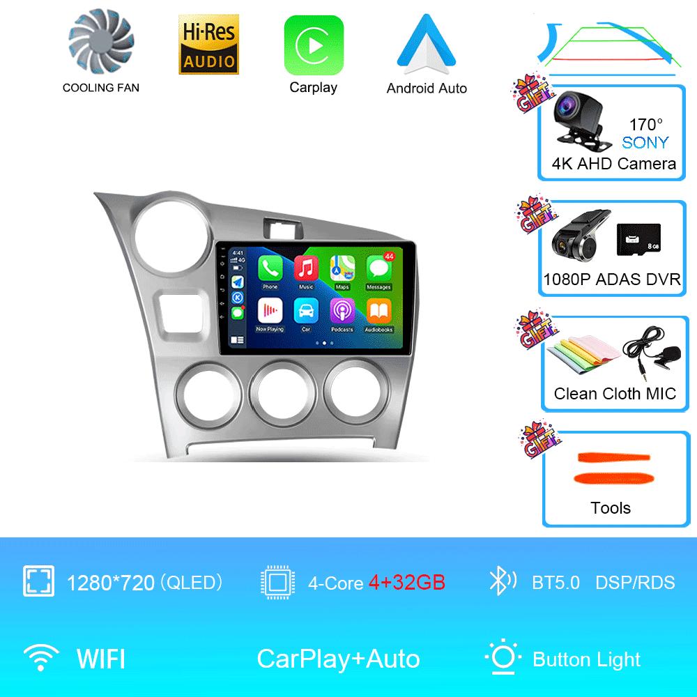 Android 14 For Toyota Matrix 2 E140 2008 - 2014 Radio Stereo Wireless Carplay Multimedia Player GPS Navigation QLED Screen Touch