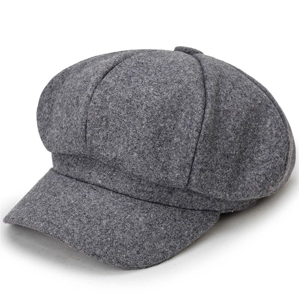 

Женская шерстяная шапка-берет, зимняя, ветрозащитная, толстая, восьмиугольная, модная, теплая, кепка для газетчика, кепка для водителя