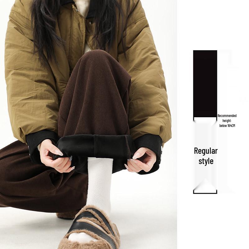 Maillard Women's Wide-Leg Velvet Corduroy Pants for Autumn/Winter 2025 - New Loose Slim Fit by Yamamoto