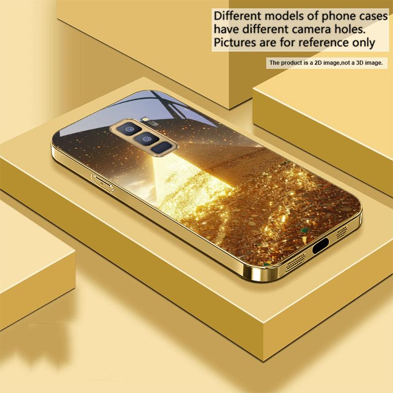 

Golden Temple pattern For Samsung Galaxy S26 S20 FE S21 S22 S23Plus S24 Ultra 25Ultra S21+ S9 S22 S8 S23 Golden glass phone case Galaxy S9+