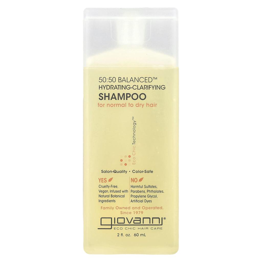 50:50 Shampooing Équilibrant, Hydratant-Clarifiant, Cheveux Normaux à Secs, 60 ml (2 fl oz)