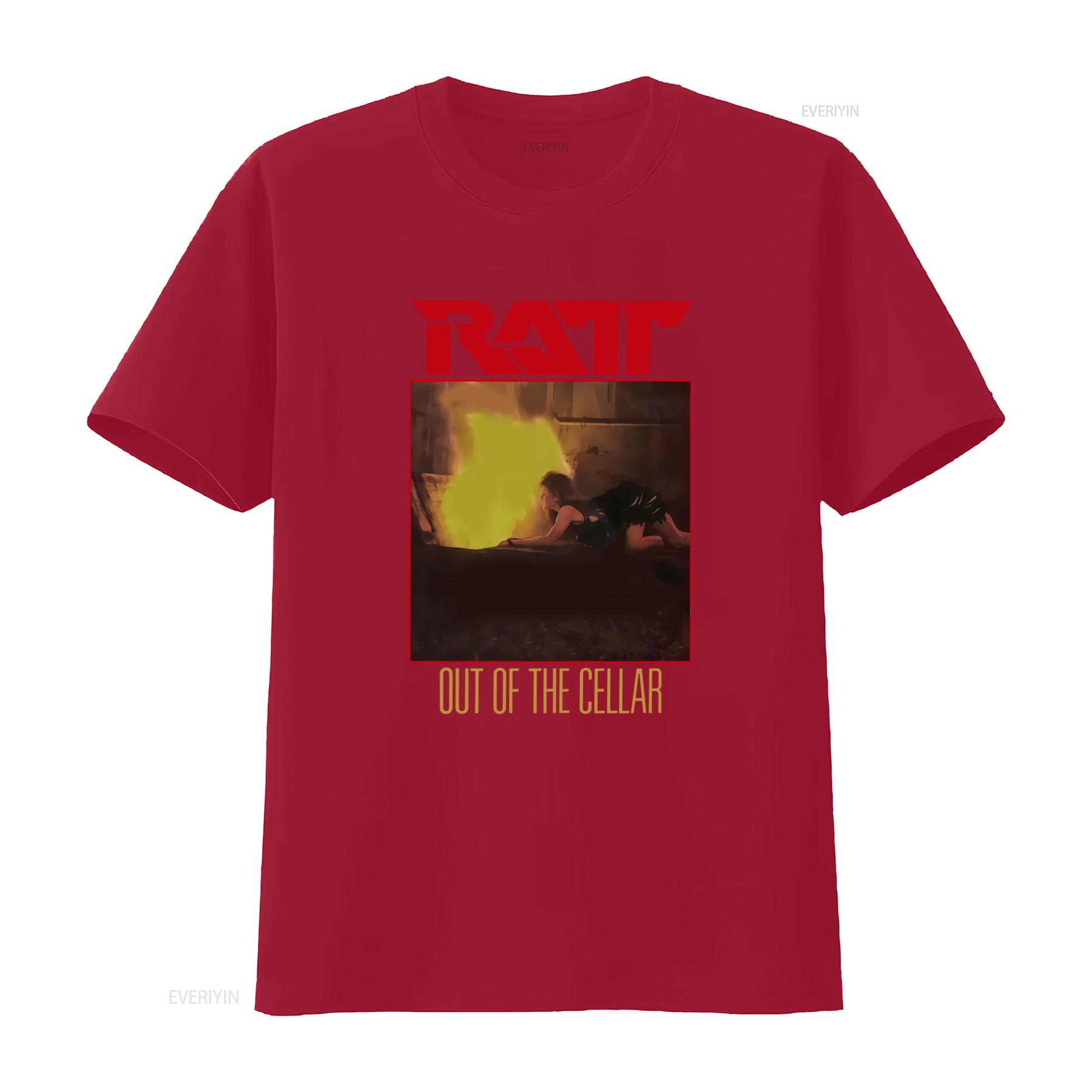 

RATT Out of the Cellar American Heavy Metal Band T Shirt Vintage Rock Design for Music Lovers vintage Washed fashion Versatile S