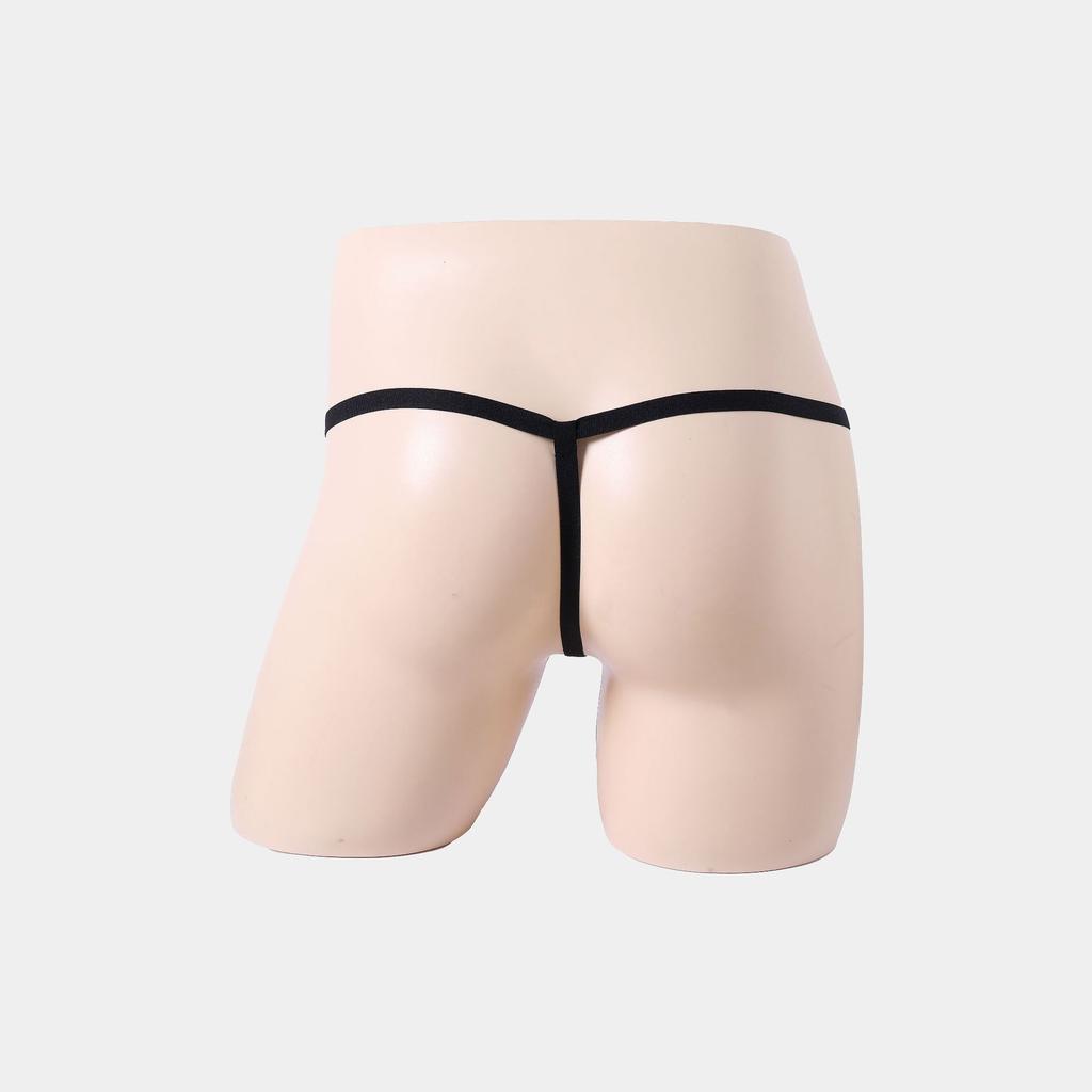 Men's thong underwear, bead chain, ring, pearl temptation, hollowed-out perspective underwear