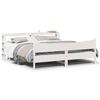 VidaXL Bed Frames and Headboard White 200x200 Cm Solid Pine Wood, Slatted Base, Double Bed Frame, Wooden Bed Frame 3306292