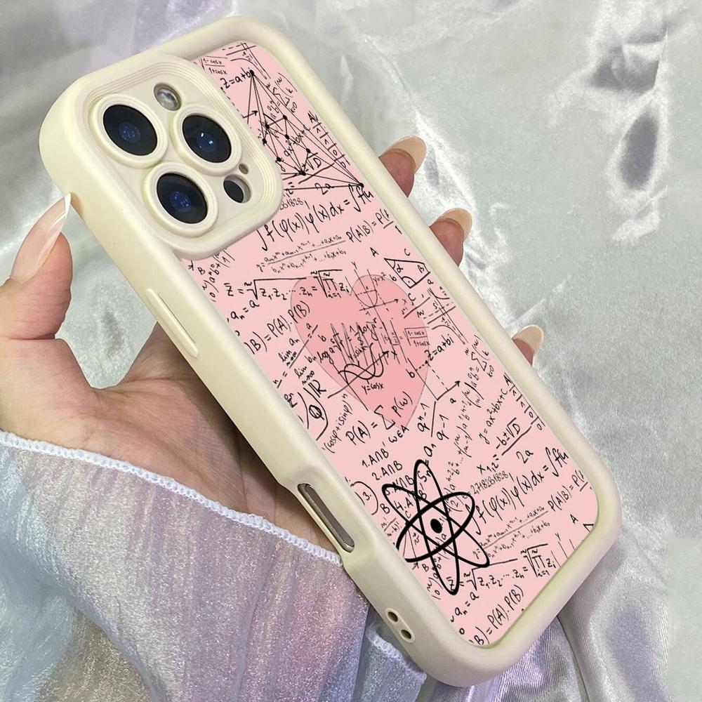 JT417 Pink Maths Words for iPhone 17 16 15 14 13 Pro Max Samsung S26 S25 Ultra A17 A07 A56 A16 A15 A14 Xiaomi 15T Redmi 15c Note 14 13 12 11 Soft Case