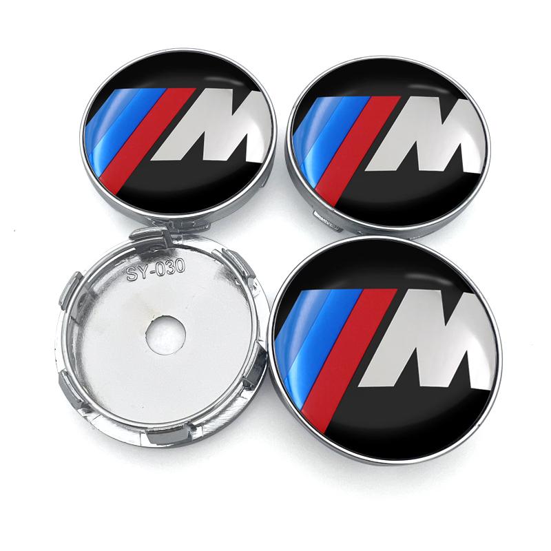 4PCS 60mm M LOGO Emblem Car Rim Cover Decal Tire Wheel Center Hub Cap Cover Auto Accessories for BMW X1 X3 X4 X5 E46 E90 F20 E60 E39 F10 M2 M3 M5