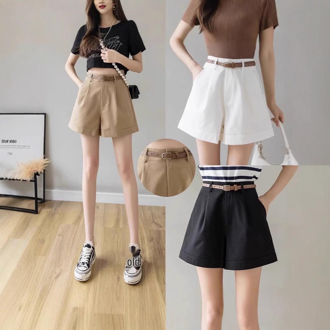 

Women s High-Waisted A-Line Wide-Leg Belted Shorts - Summer 2025 Casual Workwear 4XL [160-170 lbs]