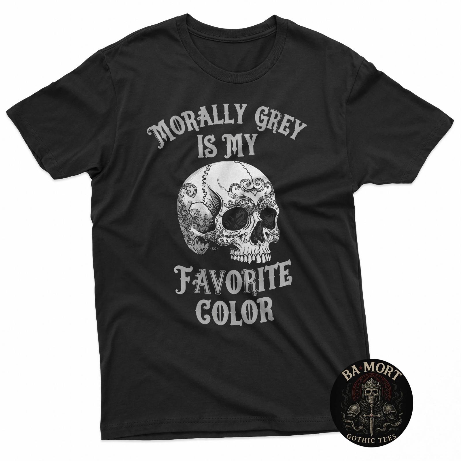 Morally Grey Is My Favorite Color Bookish Skull T-Shirt Unisex T-Shirt S