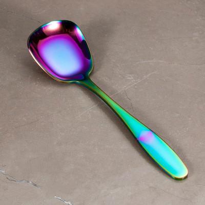 Stainless Steel Coffee Square Head Spoon Long Handle Tea Spoons Hot Drinking Flatware Thickened Dessert Spoons