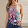 Bayan Tank Top V Yaka Temel Rahat Baskı Dökümlü Yaz Kolsuz Derin Yan Kesim Kadınlar için Tops
