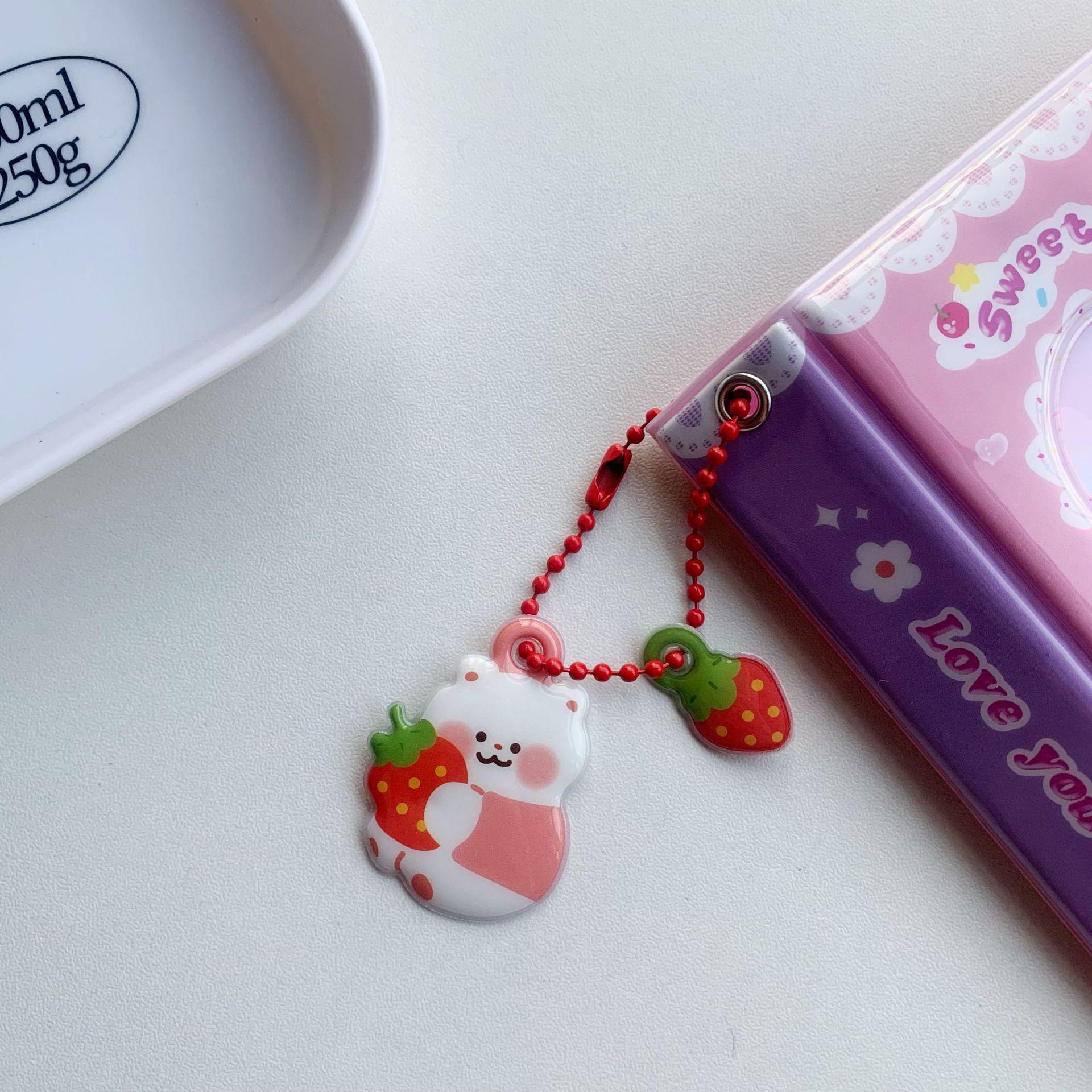 

Korean Cute Bear Double-Sided Pendant Album Bag with Earphone Cover & Decorative Keychain