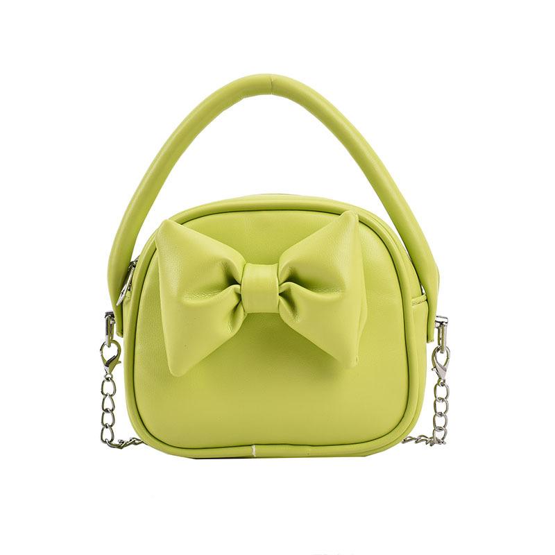 Chic Design Bowknot Women Handbags Solid Colour All-Matched Chains Crossbody Bags  New Female Mini Square Packs