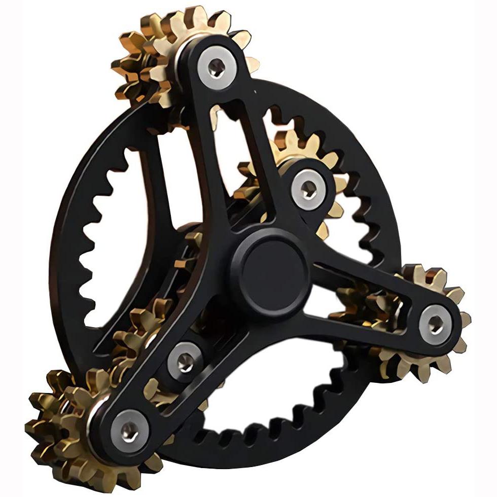 

Спиннер из чистой латуни, шестерни, гироскоп, игрушка, металлический ручной спиннер «сделай сам», с несколькими подшипниками премиум-класса (12 подшипников белые) 10.2x3.5cm чёрный