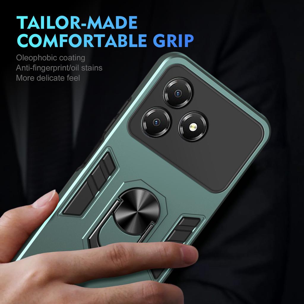 For ZTE Blade A36 Case PC+TPU Drop Defend Phone Cover with Ring Kickstand