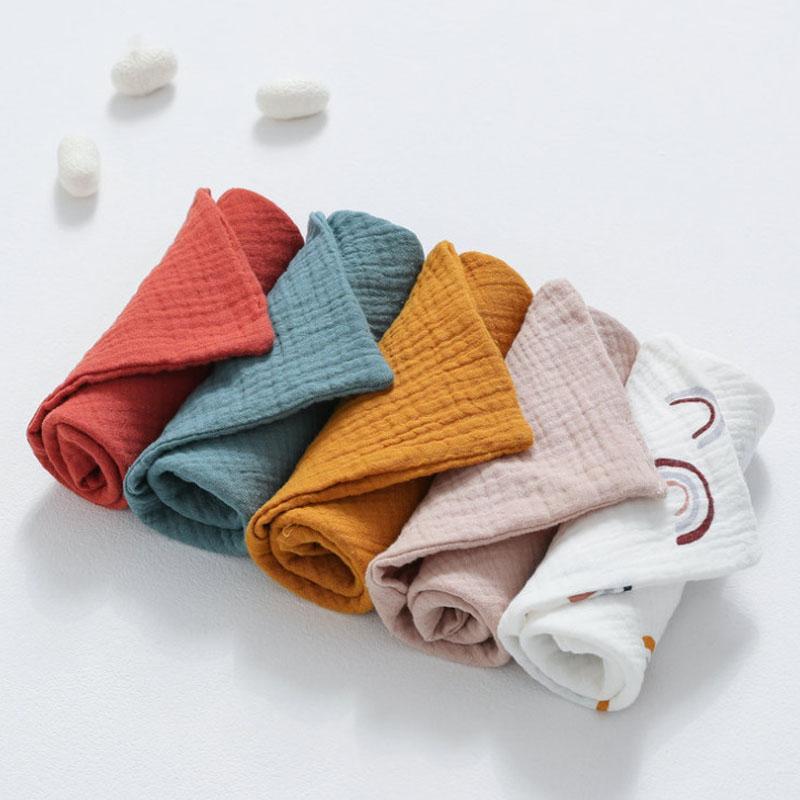 5 teile/satz Quadratische Baumwolle Baby Gesicht Handtuch Taschentuch Weichen, Saugfähigen Gaze Baby Handtuch Kinder Fütterung Lätzchen Spucktücher Waschlappen