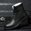 Big Size 37-50 Natural Leather Men Boots Winter Warm Handmade Business Snow Footwear Male Genuine Leather Luxury Men's Shoes