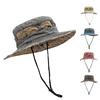 Outdoor Fischerhut Herren Damen Sommer Breiter Rand Eimerhut Sonnenschutz Sonnenhut Angeln Wandern Kappe Gewaschene Baumwolle Panama-Hut