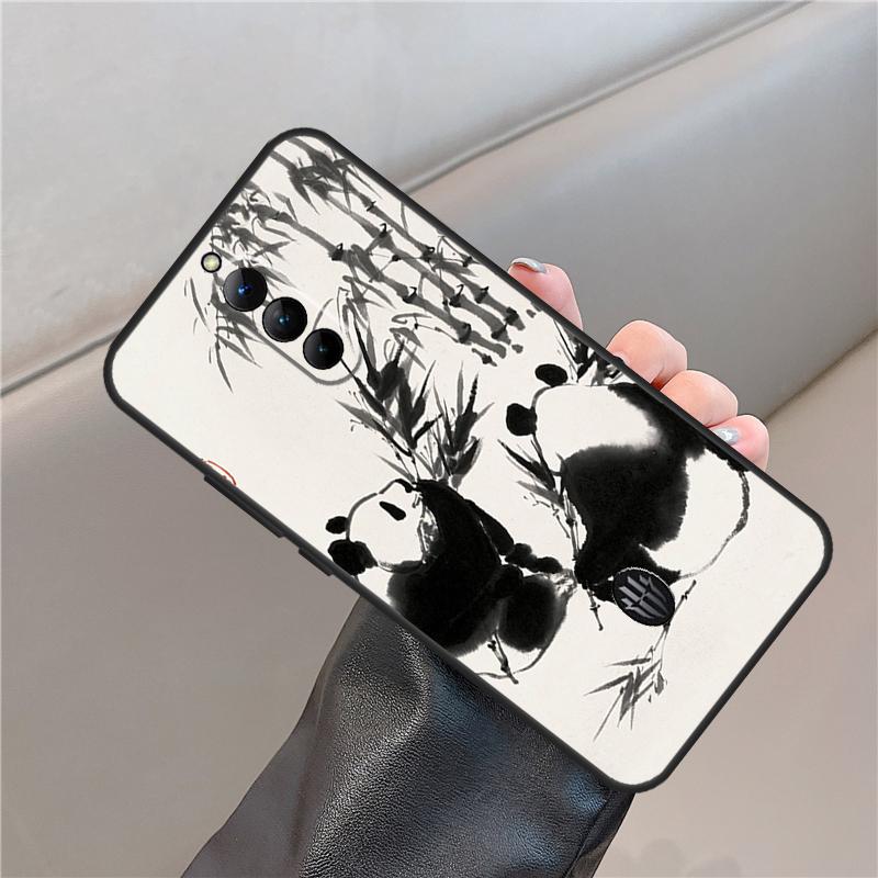 Chinese Bear Panda Case For ZTE Nubia Red Magic 6 7 6S 7S 8S 9S Pro 5G 6R RedMagic 10 Air 8 9 10 Pro Plus Cover