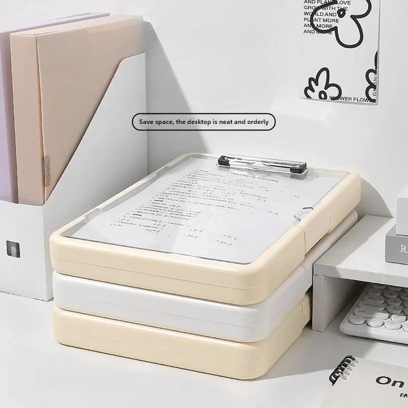 A4 Multi-Layer File Organizer - Test Paper Storage Box & Waterproof Folder, Desk Document Box for Students Office Portfolio
