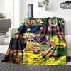 Atmungsaktive und warme Flanelldecke mit Aufdruck einer brasilianischen Fußballlegende, ein stilvolles Geschenk für Zuhause, geeignet für Zuhause, Büro und als Tagesdecke. 15a133