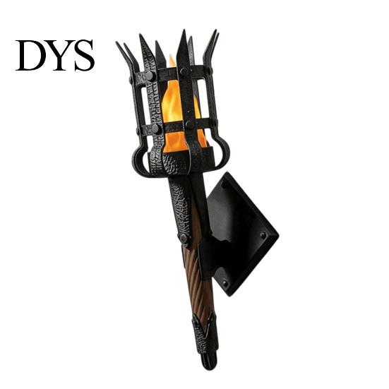 Mittelalterliche Fackel Wandleuchte, LED Handlicht, Retro Realistische Imitation Holzmaserung Flamme für Halloween Party Dekoration, Mardi Gras Geheimnis