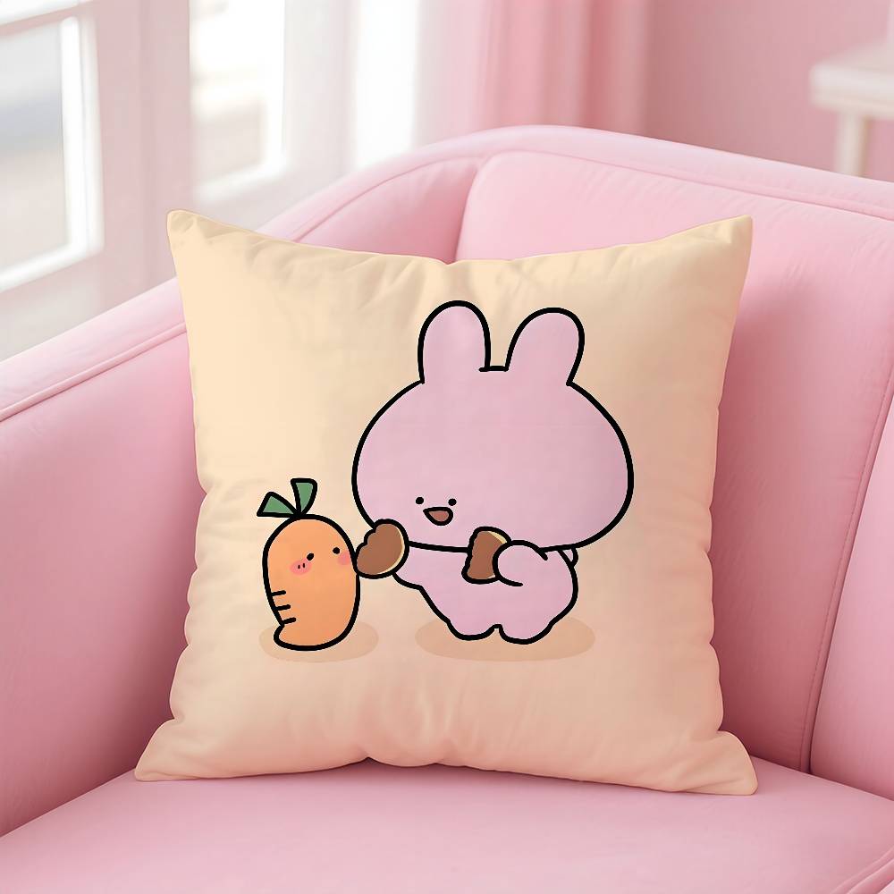 Cartoon A-Asamimichan Cute Bunny Pillow Case pattern printing pillowcase living room sofa cushion cover bedroom room decor