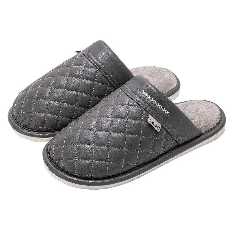 Autumn and winter cotton slippers men's indoor home non-slip floor silent warm velvet winter waterproof slippers women